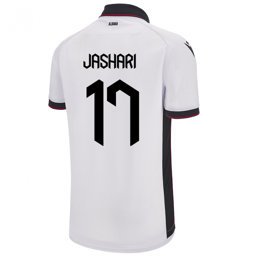 Heren Albanië Elion Jashari #17 Wit Uitshirt Uittenue 24-26 T-Shirt België