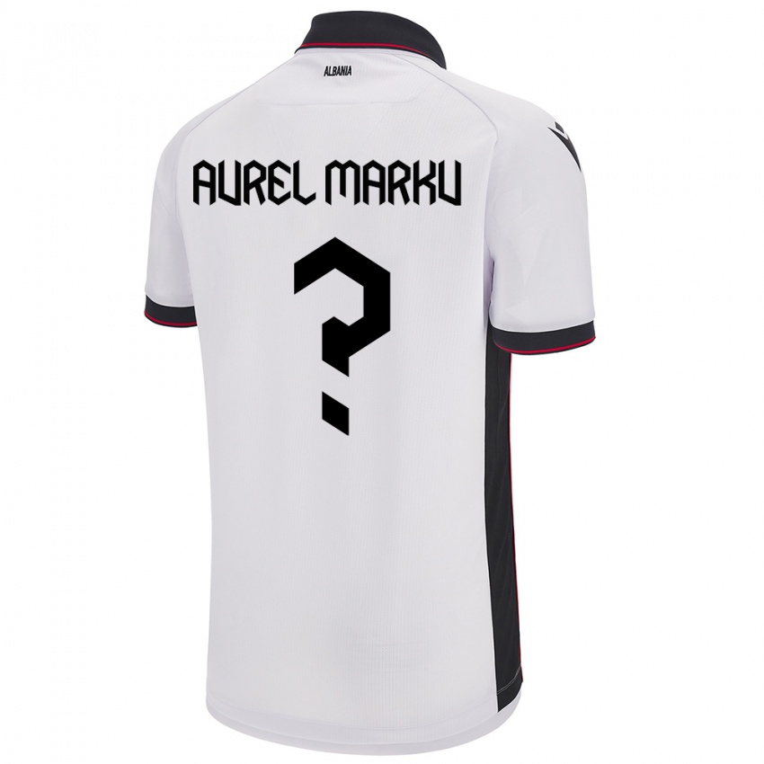 Heren Albanië Aurel Marku #0 Wit Uitshirt Uittenue 24-26 T-Shirt België