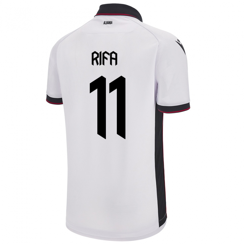 Heren Albanië Oresti Rifa #11 Wit Uitshirt Uittenue 24-26 T-Shirt België