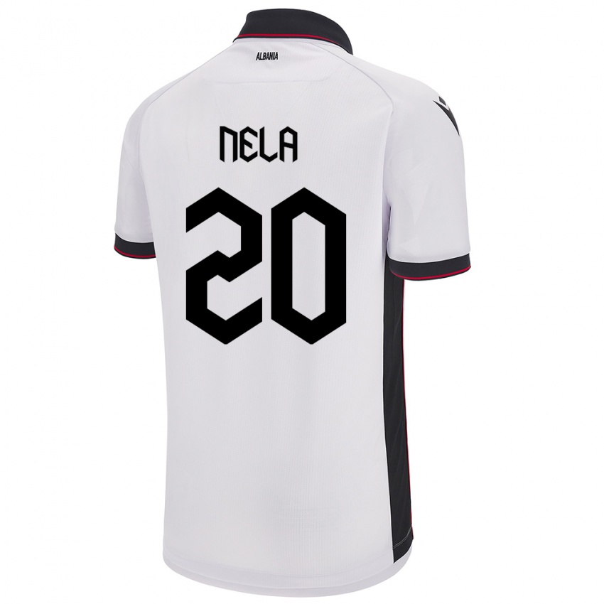 Heren Albanië Rinaldo Nela #20 Wit Uitshirt Uittenue 24-26 T-Shirt België