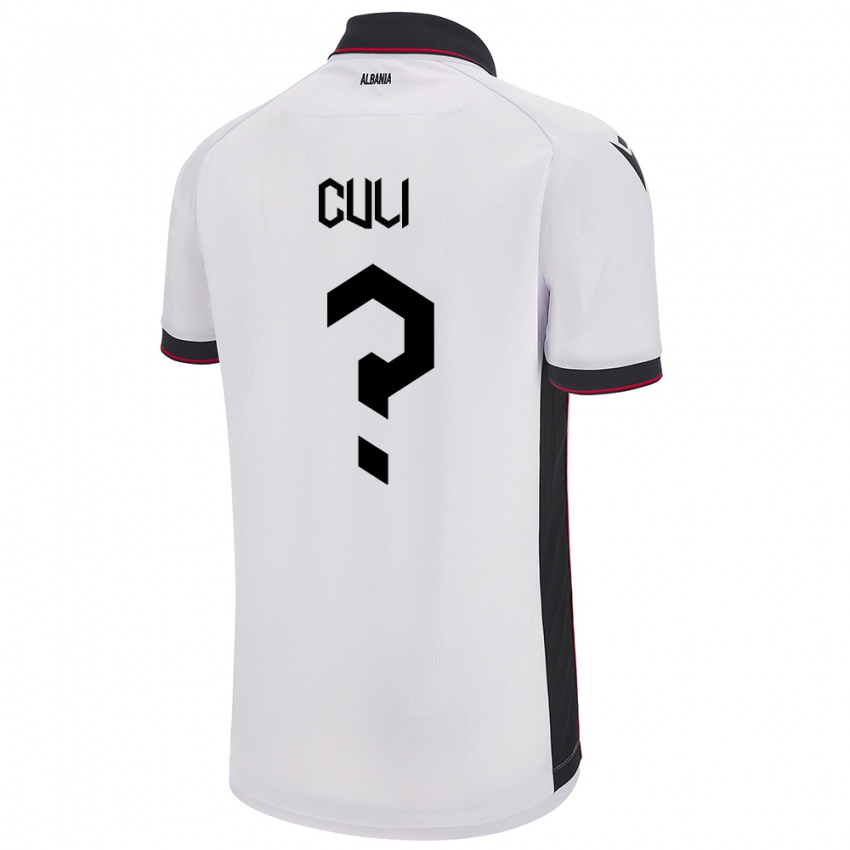 Heren Albanië Daniel Culi #0 Wit Uitshirt Uittenue 24-26 T-Shirt België