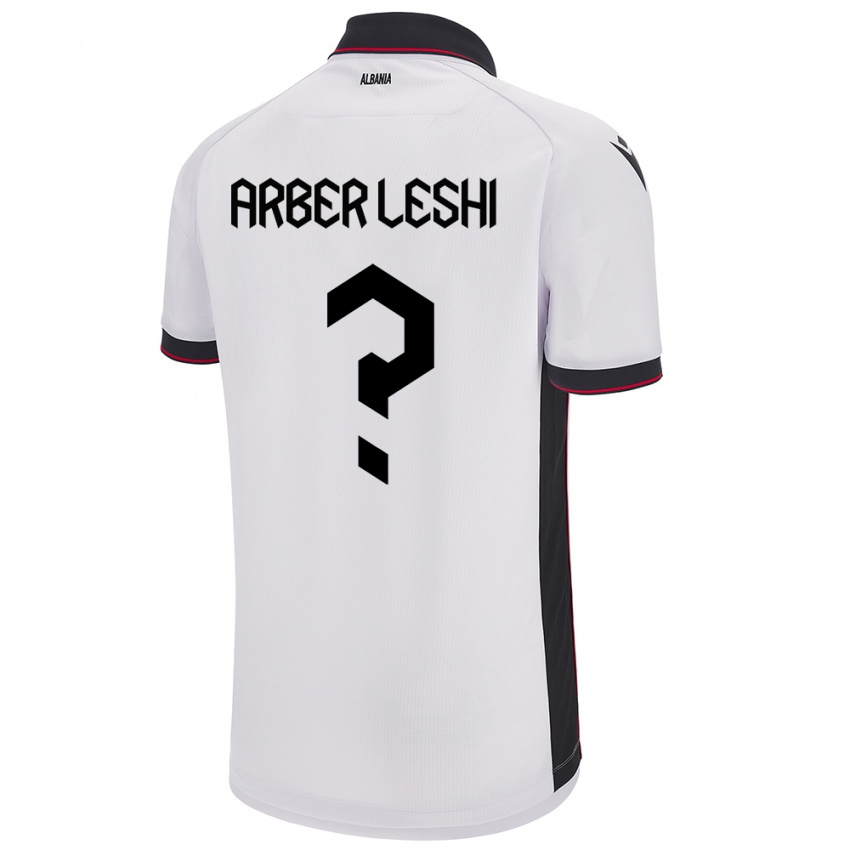 Heren Albanië Arber Leshi #0 Wit Uitshirt Uittenue 24-26 T-Shirt België