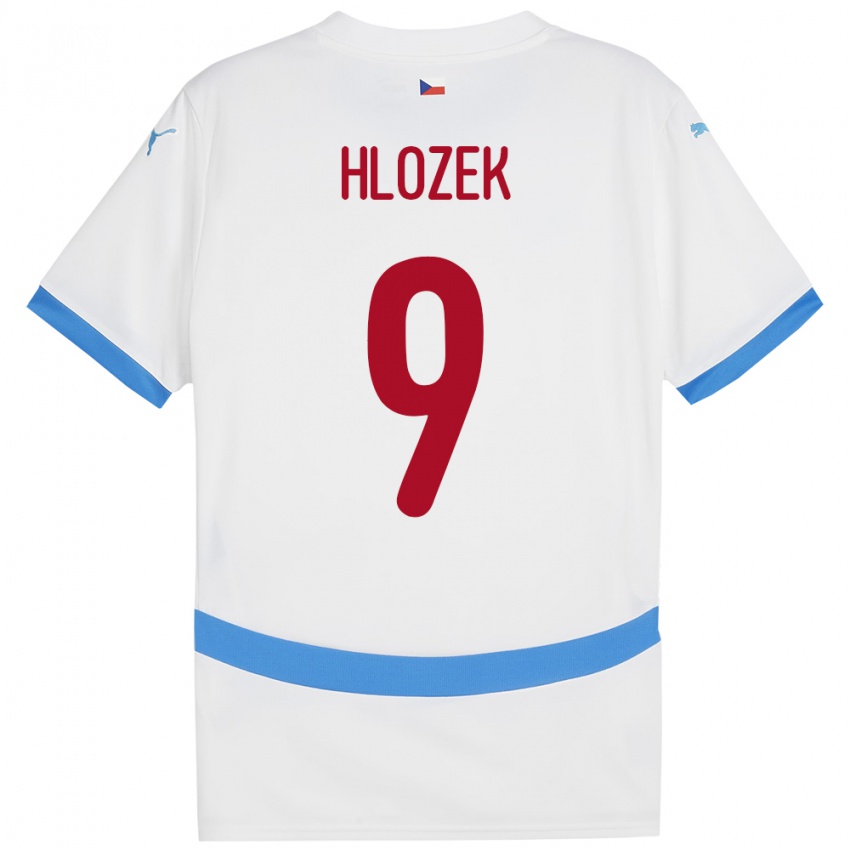 Heren Tsjechië Adam Hlozek #9 Wit Uitshirt Uittenue 24-26 T-Shirt België