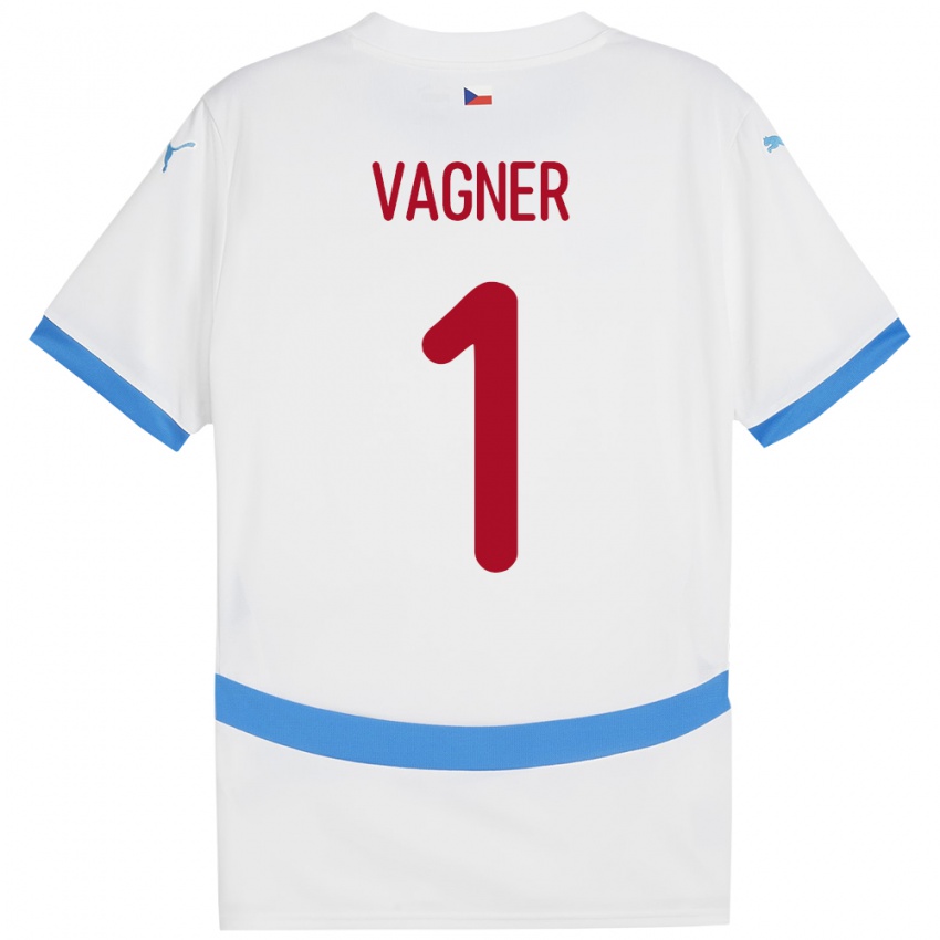 Heren Tsjechië Matyas Vagner #1 Wit Uitshirt Uittenue 24-26 T-Shirt België