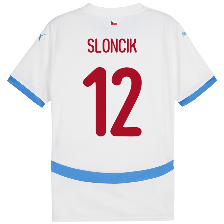 Heren Tsjechië Tom Sloncik #12 Wit Uitshirt Uittenue 24-26 T-Shirt België