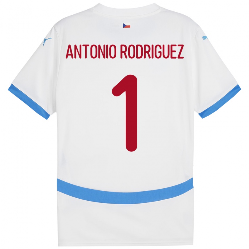 Heren Tsjechië Pedro Antonio Rodriguez #1 Wit Uitshirt Uittenue 24-26 T-Shirt België