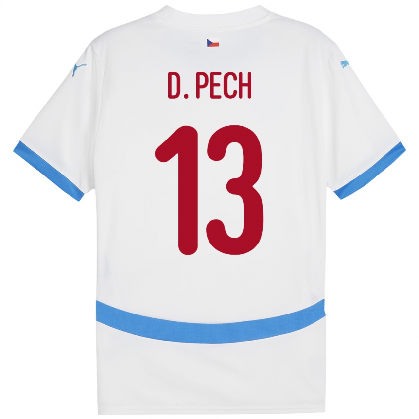 Heren Tsjechië Dominik Pech #13 Wit Uitshirt Uittenue 24-26 T-Shirt België