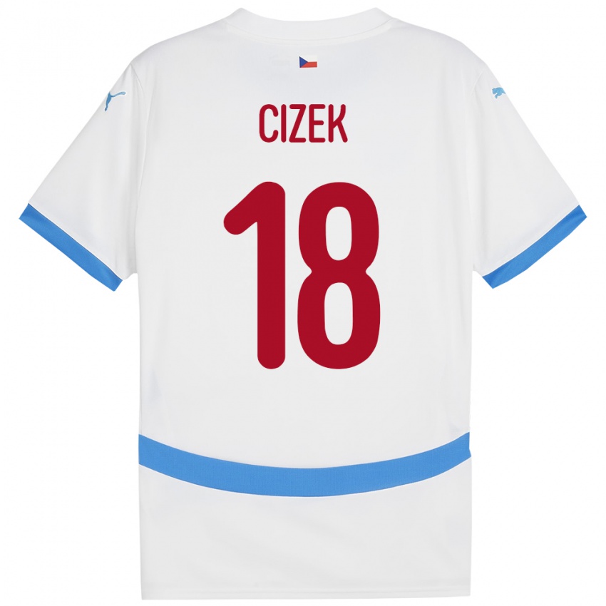 Heren Tsjechië Krystof Cizek #18 Wit Uitshirt Uittenue 24-26 T-Shirt België