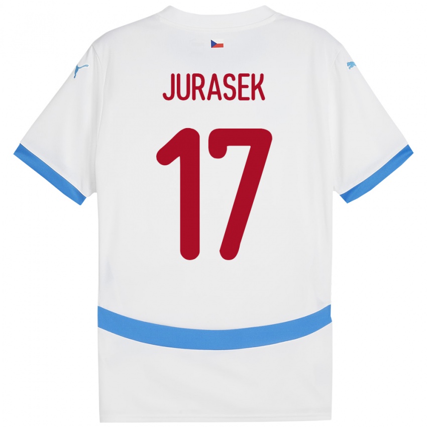 Heren Tsjechië Patrik Jurasek #17 Wit Uitshirt Uittenue 24-26 T-Shirt België