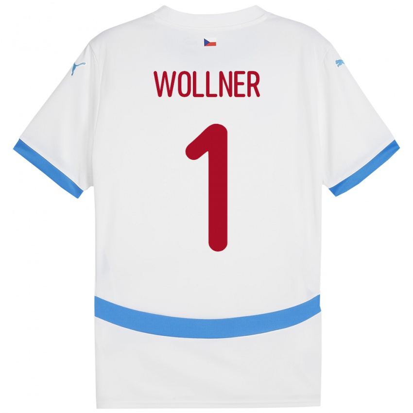 Heren Tsjechië Vojtech Wollner #1 Wit Uitshirt Uittenue 24-26 T-Shirt België