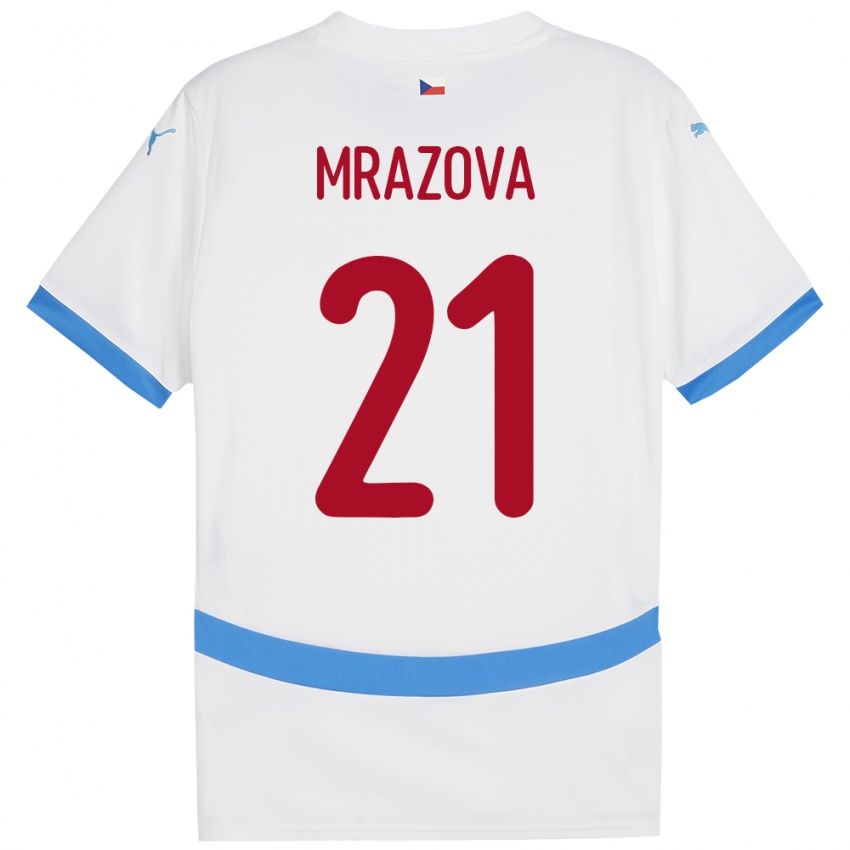 Heren Tsjechië Miroslava Mrázová #21 Wit Uitshirt Uittenue 24-26 T-Shirt België