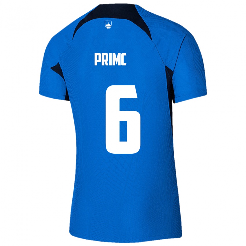 Heren Slovenië Tai Primc #6 Blauw Uitshirt Uittenue 24-26 T-Shirt België