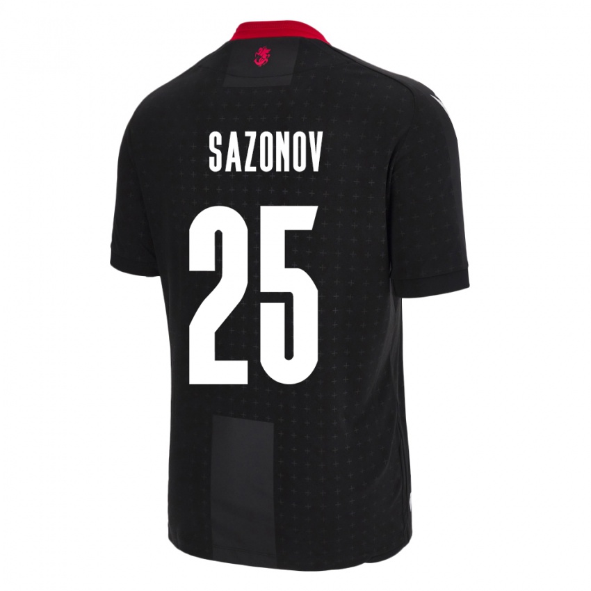 Heren Georgia Saba Sazonov #25 Zwart Uitshirt Uittenue 24-26 T-Shirt België