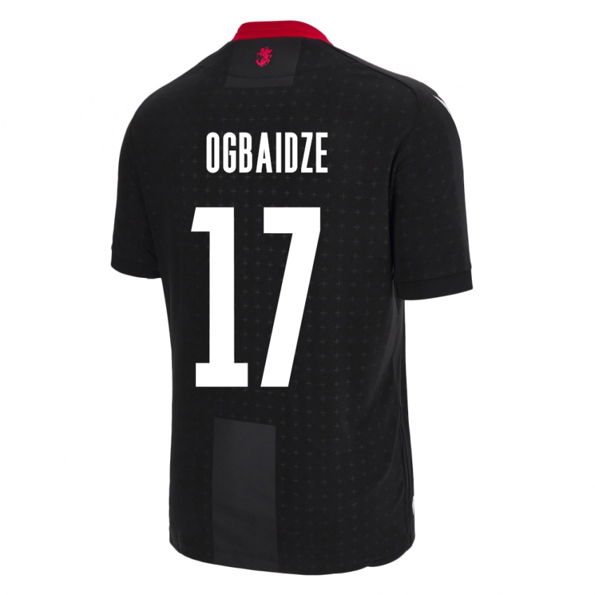 Heren Georgia Shalva Ogbaidze #17 Zwart Uitshirt Uittenue 24-26 T-Shirt België