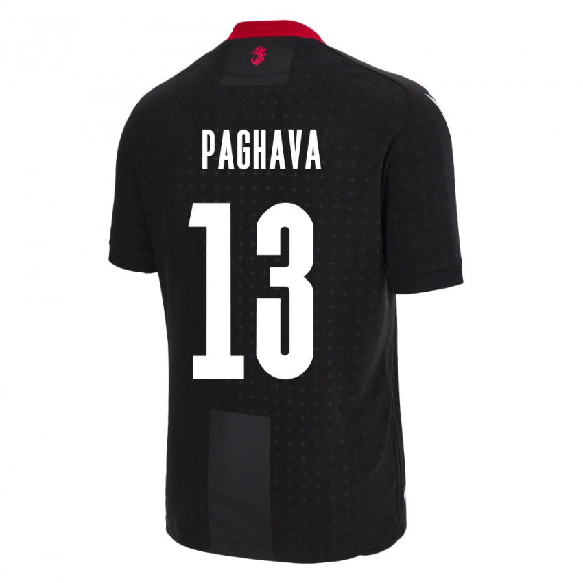 Heren Georgia Davit Paghava #13 Zwart Uitshirt Uittenue 24-26 T-Shirt België