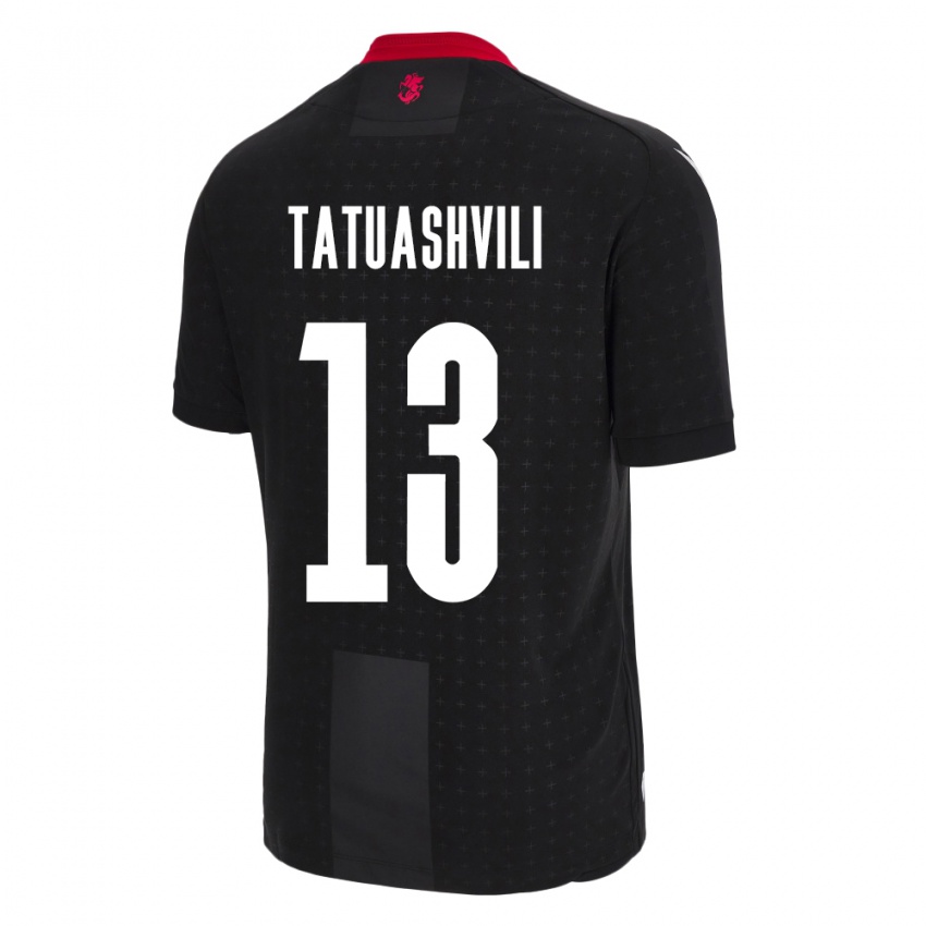 Herren Georgien Tamar Tatuashvili #13 Schwarz Auswärtstrikot Trikot 24-26 T-Shirt Belgien