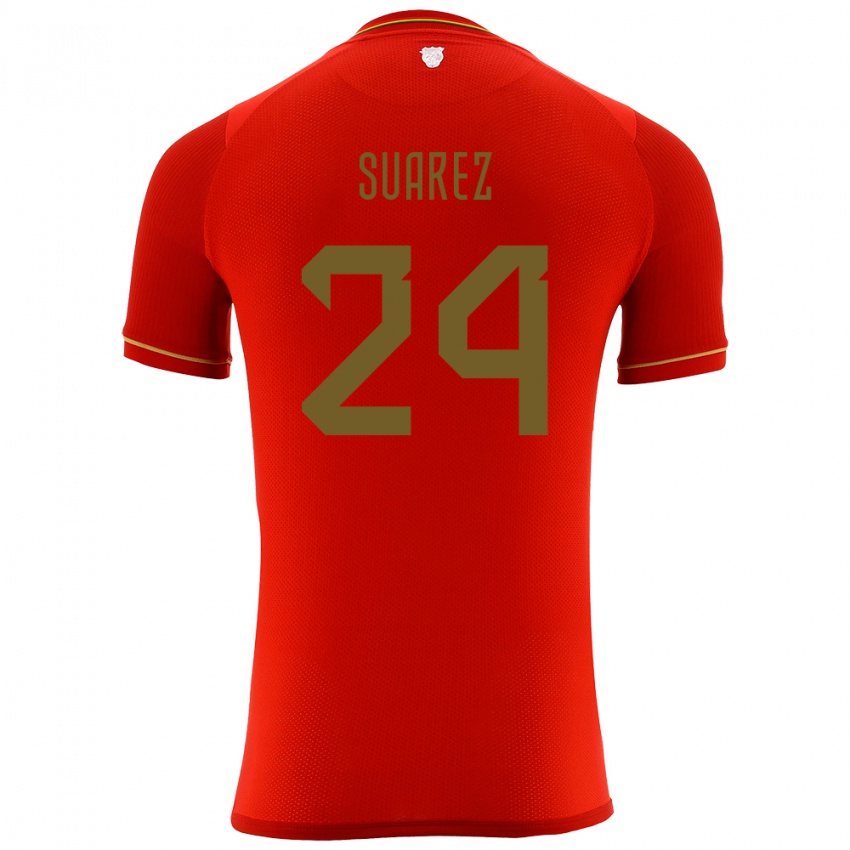 Heren Bolivia Marcelo Suárez #24 Rood Uitshirt Uittenue 24-26 T-Shirt België