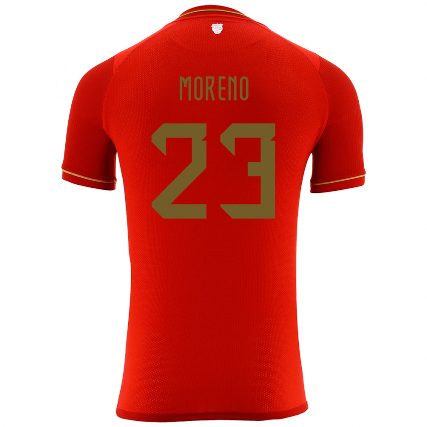 Herren Bolivien Leonel Moreno #23 Rot Auswärtstrikot Trikot 24-26 T-Shirt Belgien