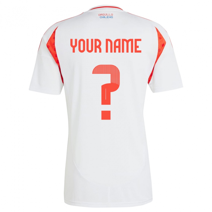 Heren Chili Uw Naam #0 Wit Uitshirt Uittenue 24-26 T-Shirt België