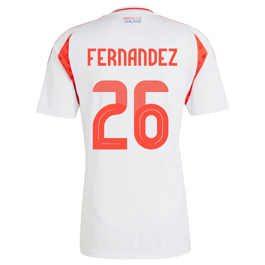 Herren Chile Nicolás Fernández #26 Weiß Auswärtstrikot Trikot 24-26 T-Shirt Belgien