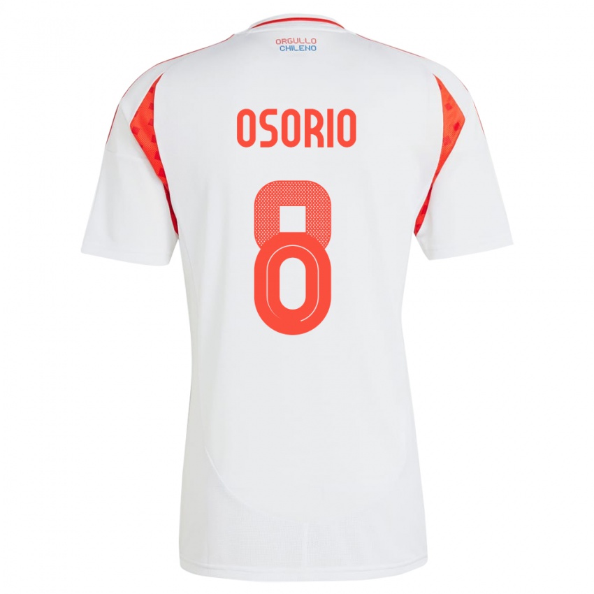 Heren Chili Darío Osorio #8 Wit Uitshirt Uittenue 24-26 T-Shirt België