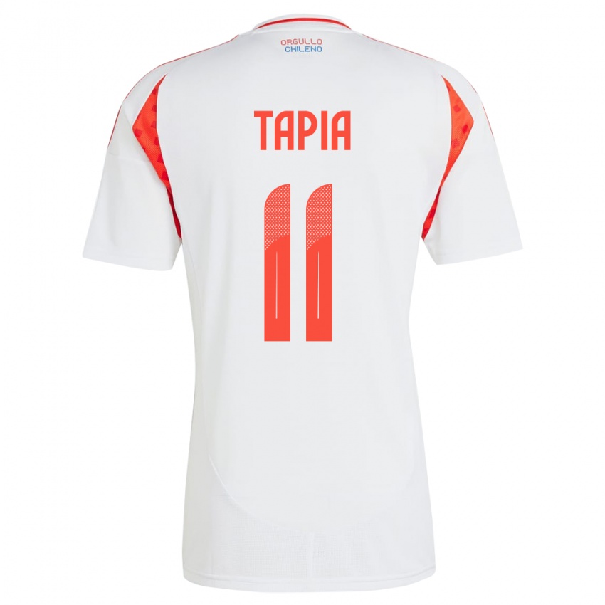 Heren Chili Gonzalo Tapia #11 Wit Uitshirt Uittenue 24-26 T-Shirt België