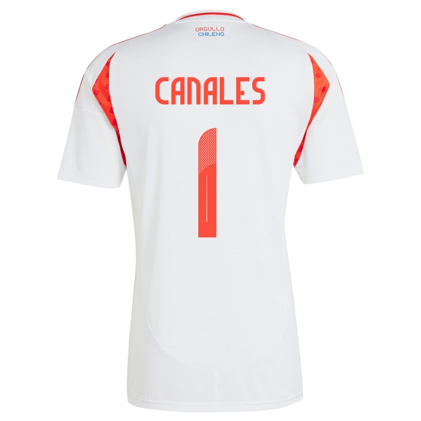 Herren Chile Antonia Canales #1 Weiß Auswärtstrikot Trikot 24-26 T-Shirt Belgien