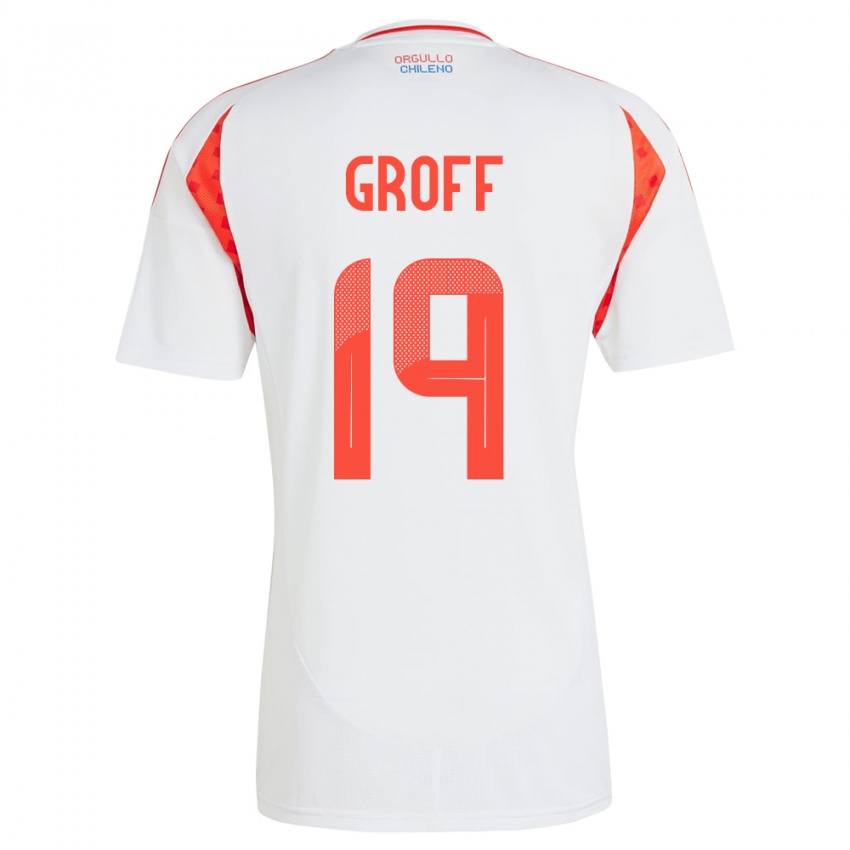 Herren Chile Llanka Groff #19 Weiß Auswärtstrikot Trikot 24-26 T-Shirt Belgien