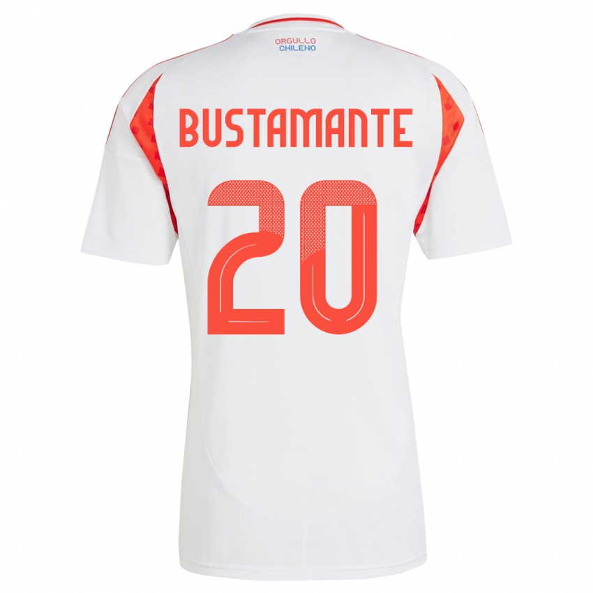 Heren Chili Paloma Bustamante #20 Wit Uitshirt Uittenue 24-26 T-Shirt België