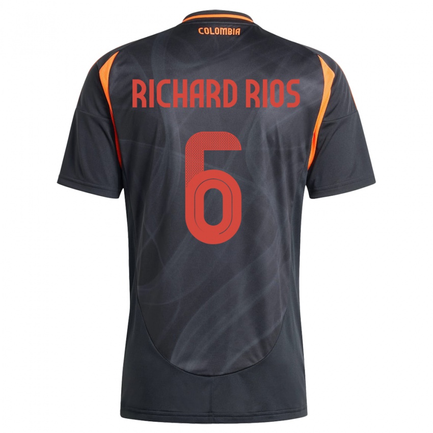 Heren Colombia Richard Ríos #6 Zwart Uitshirt Uittenue 24-26 T-Shirt België