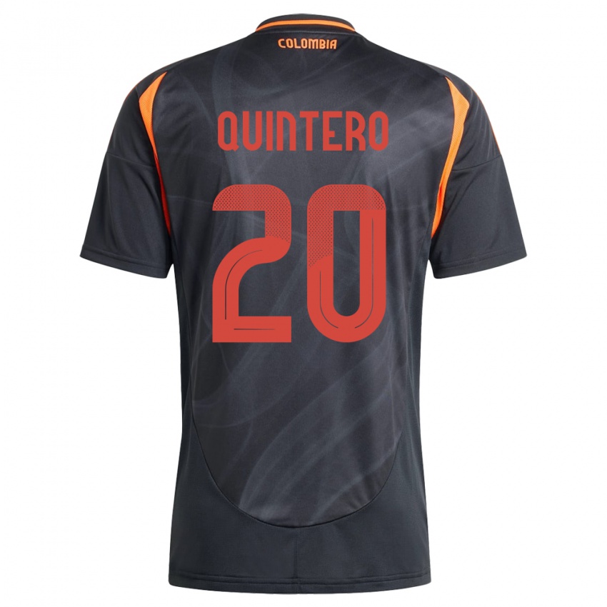 Herren Kolumbien Juan Fernando Quintero #20 Schwarz Auswärtstrikot Trikot 24-26 T-Shirt Belgien