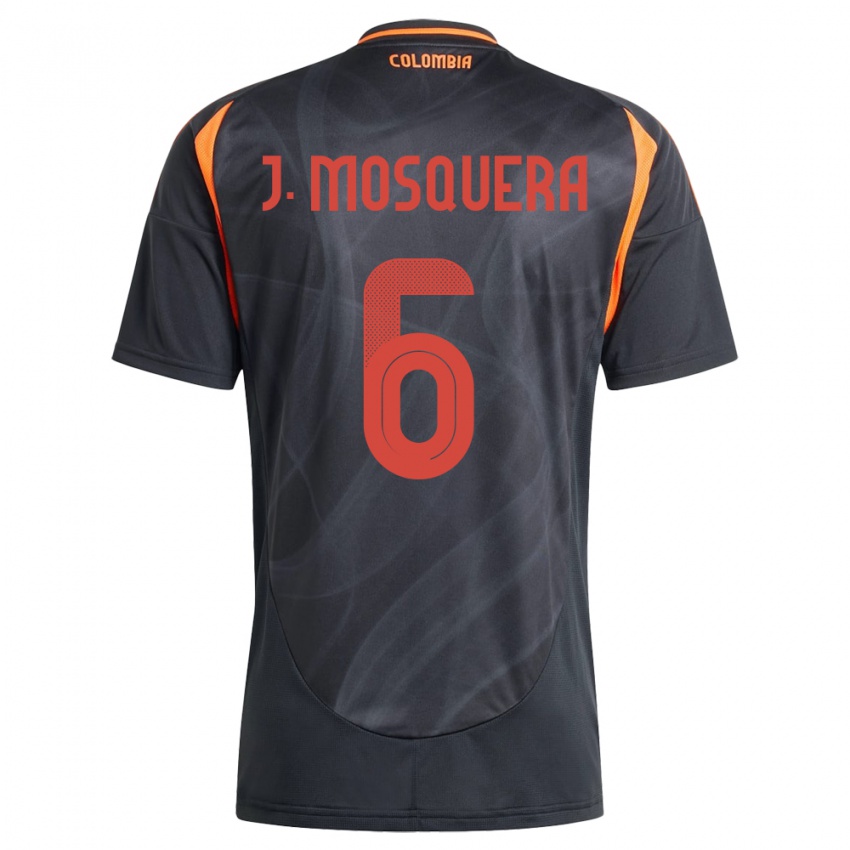 Herren Kolumbien Juan Mosquera #6 Schwarz Auswärtstrikot Trikot 24-26 T-Shirt Belgien