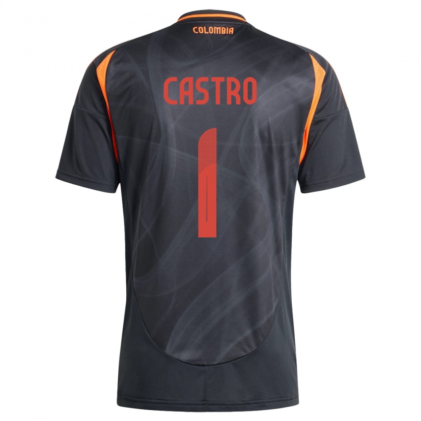 Heren Colombia Danny Castro #1 Zwart Uitshirt Uittenue 24-26 T-Shirt België