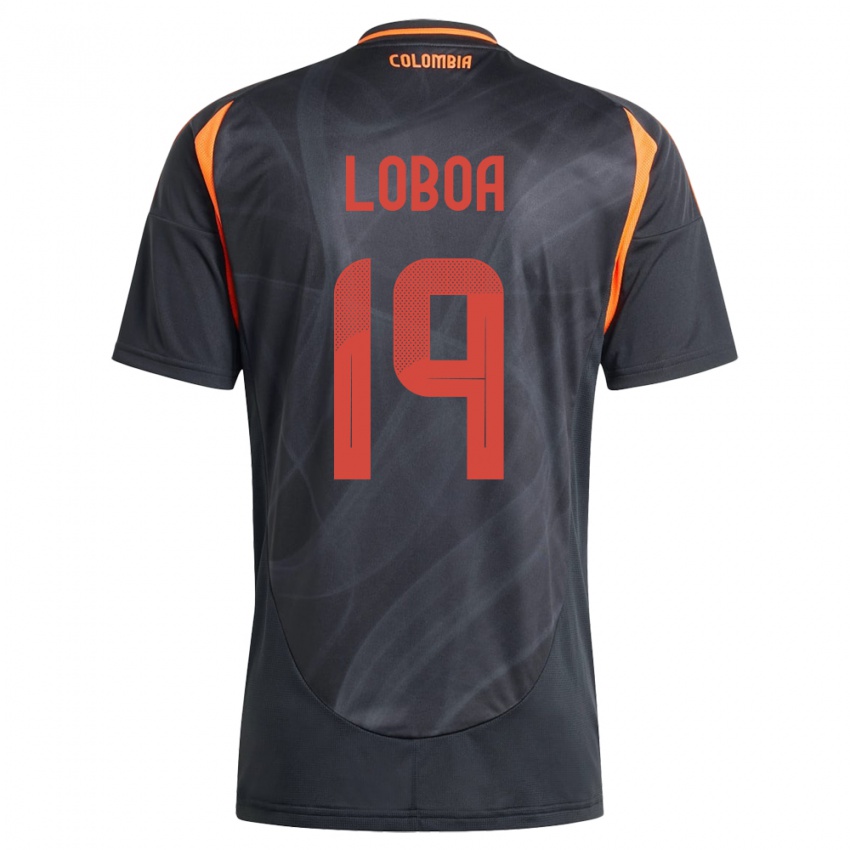 Heren Colombia Valerin Loboa #19 Zwart Uitshirt Uittenue 24-26 T-Shirt België