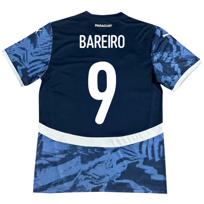 Herren Paraguay Adam Bareiro #9 Blau Auswärtstrikot Trikot 24-26 T-Shirt Belgien