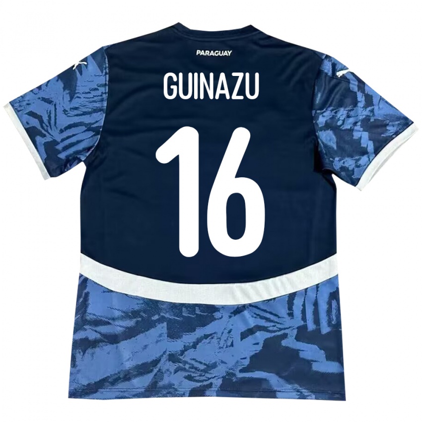 Herren Paraguay Lucas Guiñazú #16 Blau Auswärtstrikot Trikot 24-26 T-Shirt Belgien