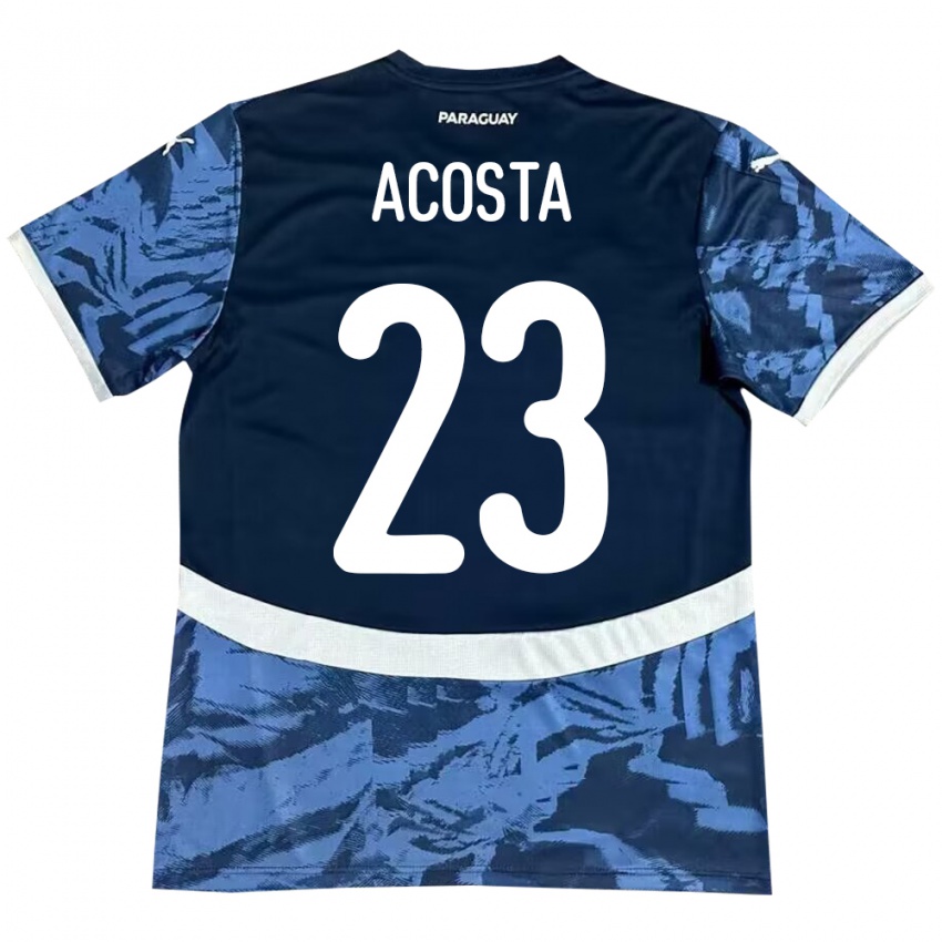 Heren Paraguay Fátima Acosta #23 Blauw Uitshirt Uittenue 24-26 T-Shirt België