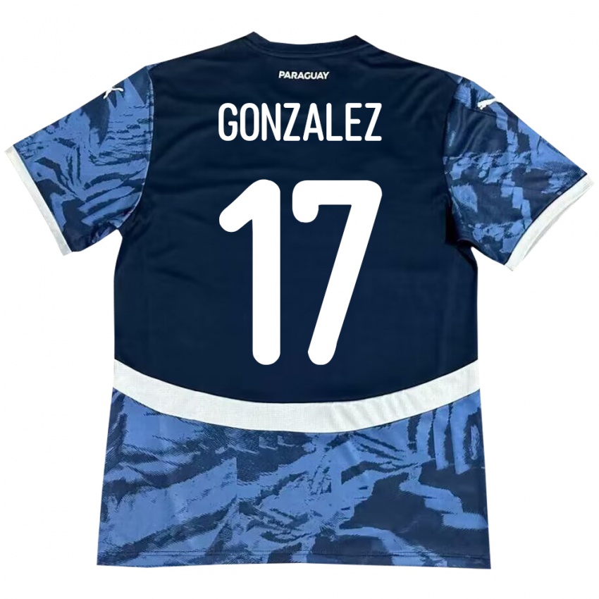 Heren Paraguay Lourdes González #17 Blauw Uitshirt Uittenue 24-26 T-Shirt België