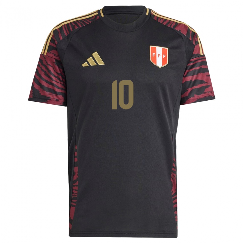 Herren Peru Sandra Arévalo #10 Schwarz Auswärtstrikot Trikot 24-26 T-Shirt Belgien