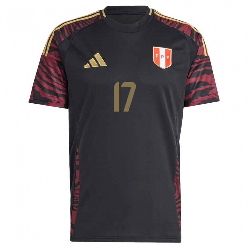 Herren Peru Fabiola Herrera #17 Schwarz Auswärtstrikot Trikot 24-26 T-Shirt Belgien