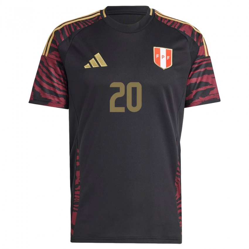 Herren Peru Alondra Vílchez #20 Schwarz Auswärtstrikot Trikot 24-26 T-Shirt Belgien