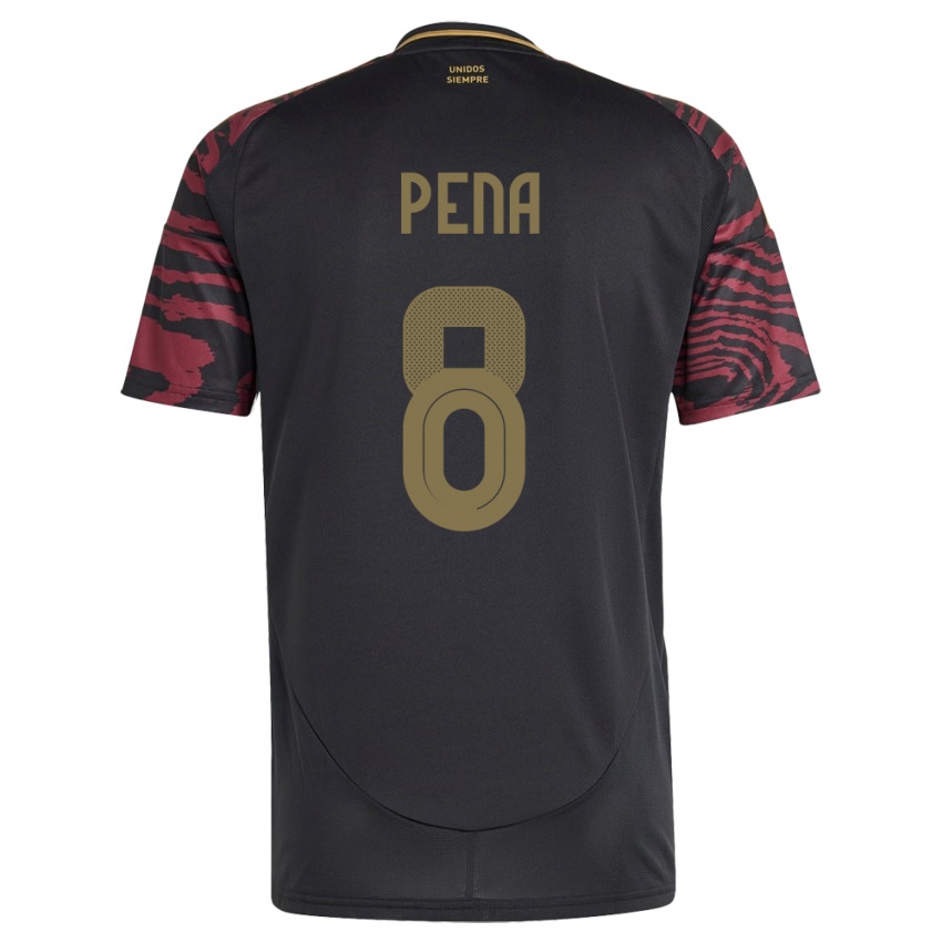 Herren Peru Sergio Peña #8 Schwarz Auswärtstrikot Trikot 24-26 T-Shirt Belgien