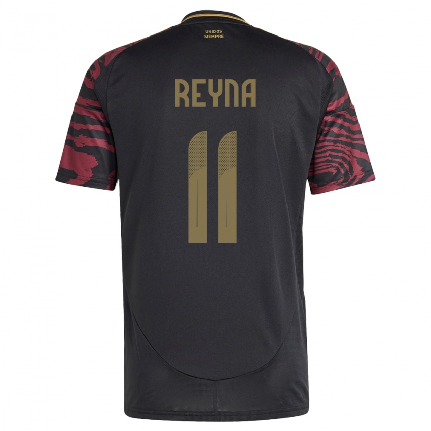 Herren Peru Bryan Reyna #11 Schwarz Auswärtstrikot Trikot 24-26 T-Shirt Belgien