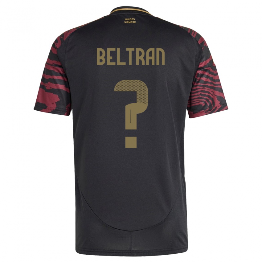 Herren Peru Adrián Beltrán #0 Schwarz Auswärtstrikot Trikot 24-26 T-Shirt Belgien