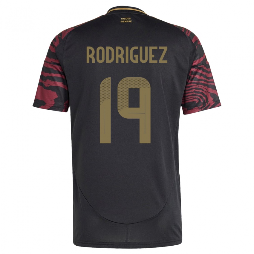 Herren Peru Mateo Rodríguez #19 Schwarz Auswärtstrikot Trikot 24-26 T-Shirt Belgien