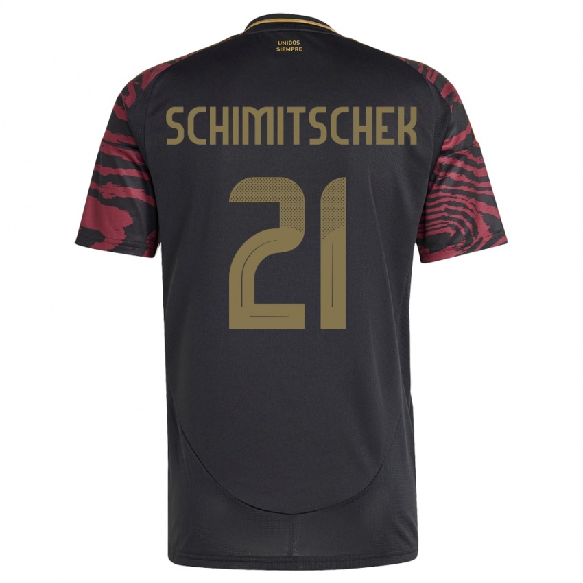 Herren Peru Ian Schimitschek #21 Schwarz Auswärtstrikot Trikot 24-26 T-Shirt Belgien