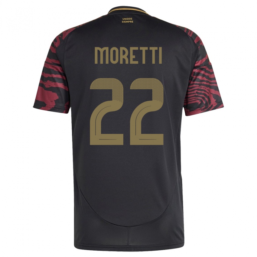 Herren Peru Jair Moretti #22 Schwarz Auswärtstrikot Trikot 24-26 T-Shirt Belgien