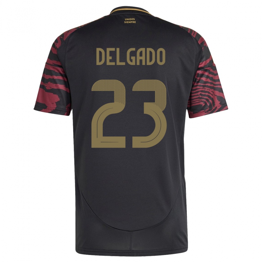 Herren Peru Valentino Delgado #23 Schwarz Auswärtstrikot Trikot 24-26 T-Shirt Belgien