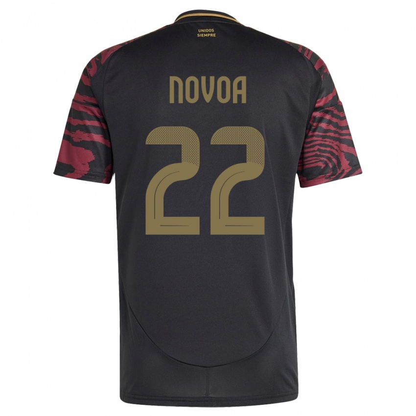 Herren Peru Cindy Novoa #22 Schwarz Auswärtstrikot Trikot 24-26 T-Shirt Belgien