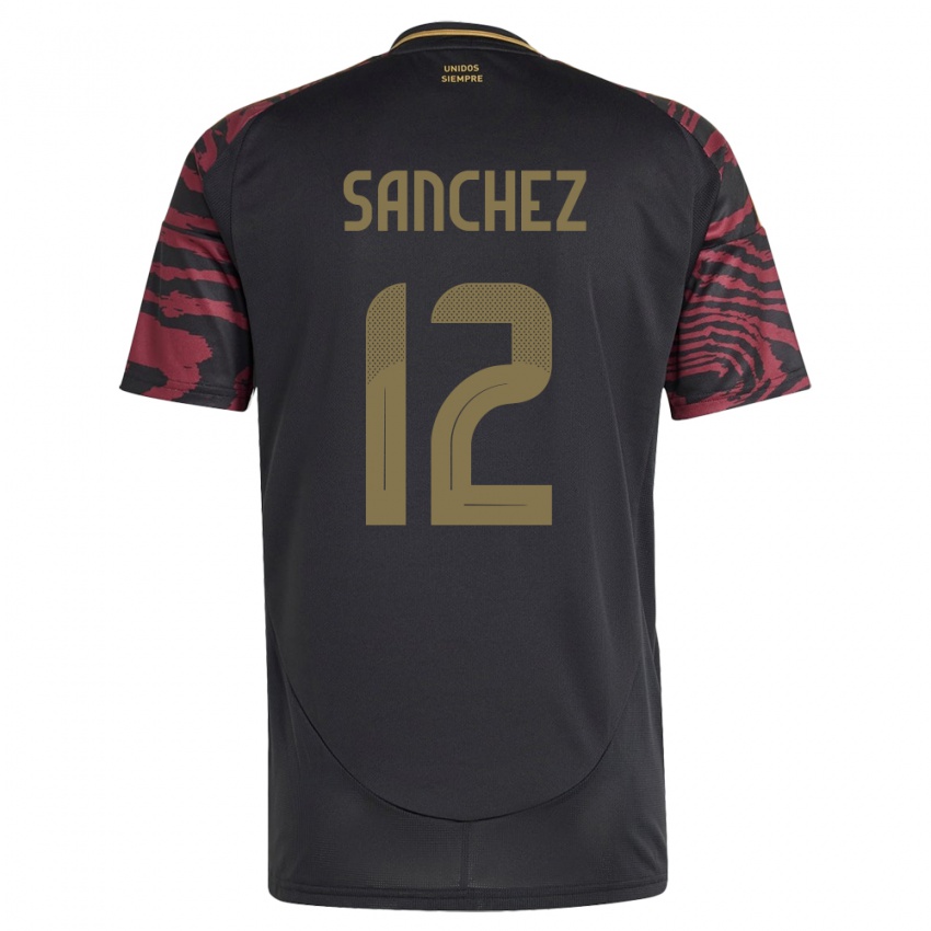 Herren Peru Maryory Sánchez #12 Schwarz Auswärtstrikot Trikot 24-26 T-Shirt Belgien